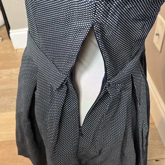 NWT Gap 3/4 sleeve button close top, side zip knee length navy blue and white 2 - Picture 4 of 12